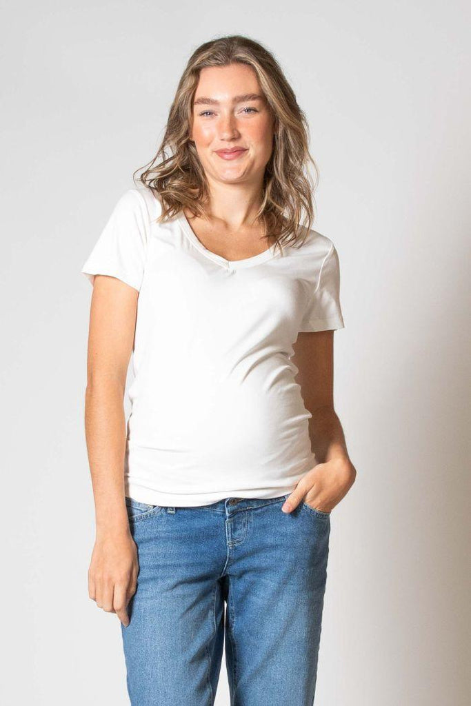 T-shirt Grossesse Teesh - Blanc - Mummy Nantes