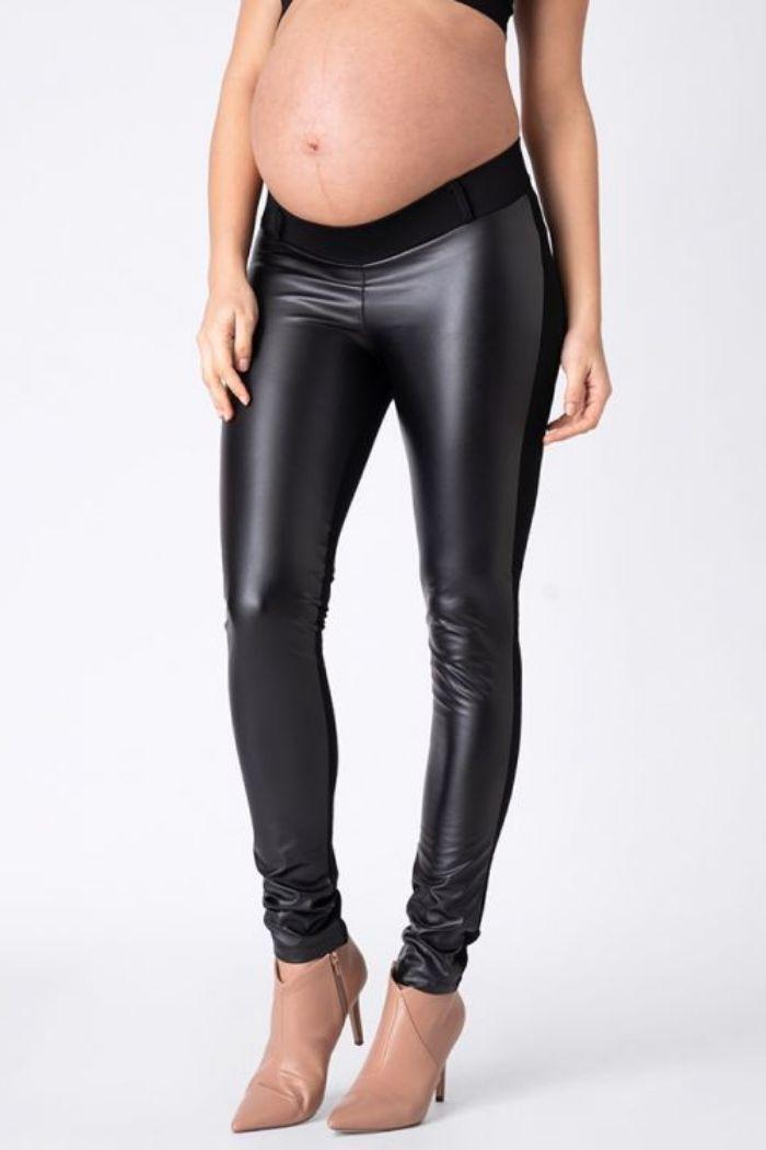 Legging Grossesse Empiecement Similicuir
