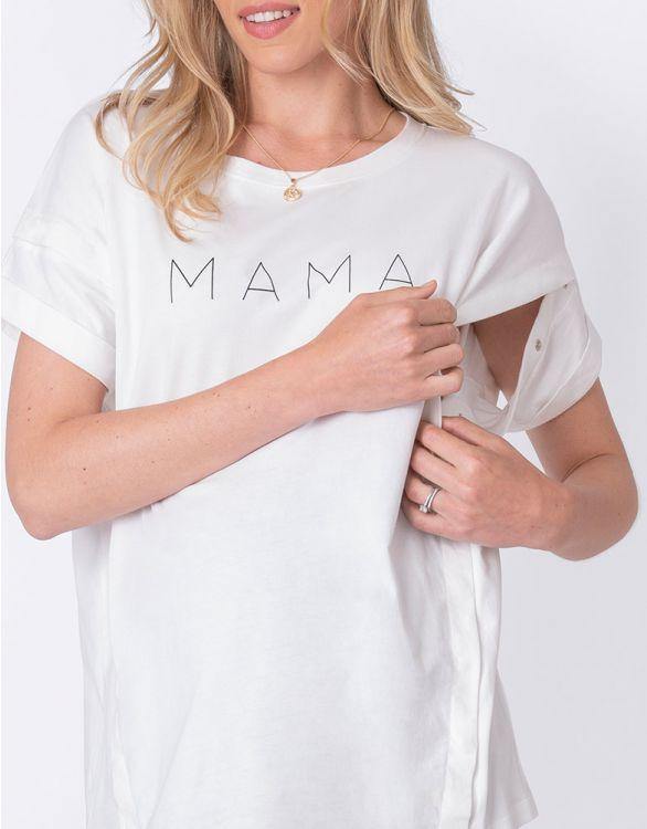 T Shirt Coton Bio Mama Mini - Blanc - Mummy Nantes