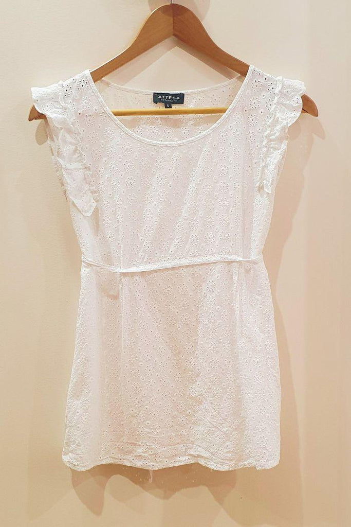 Blouse Grossesse Broderie Anglaise - Occasion - Taille 38 - Mummy Nantes