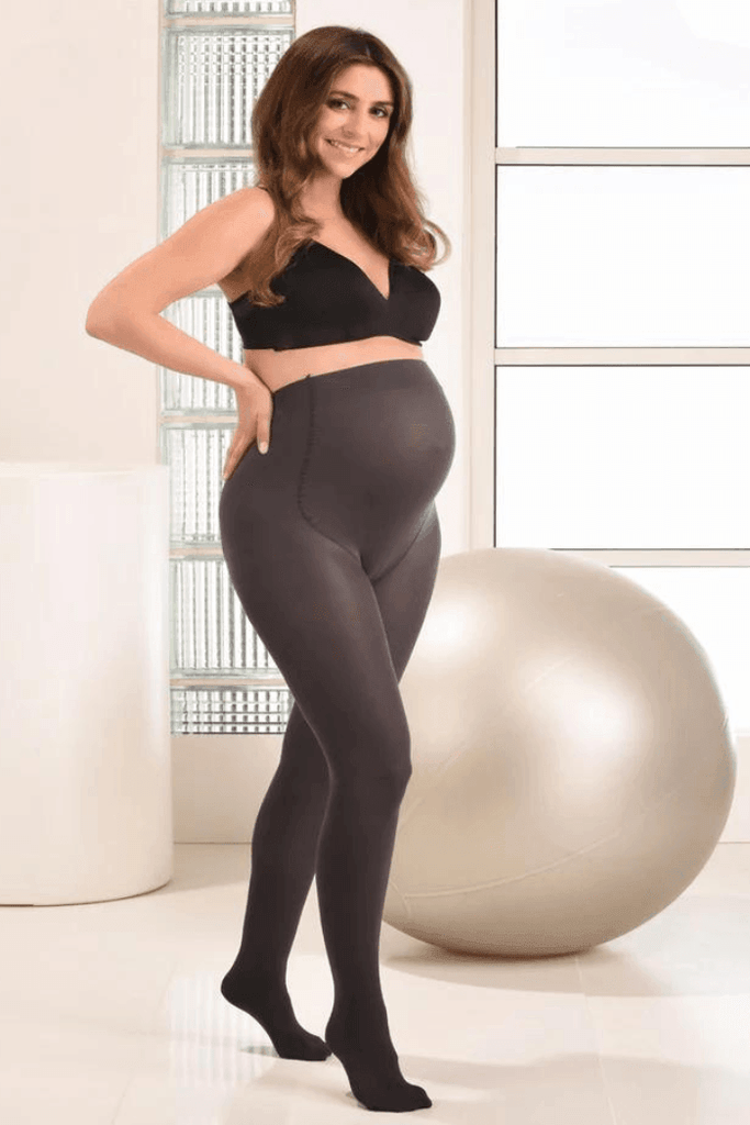 Collant de Grossesse Gris - 60 Deniers - Mummy Nantes