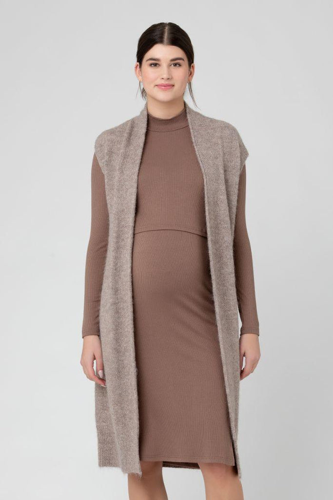 Gilet de Grossesse Sans Manches - Moka - Mummy Nantes
