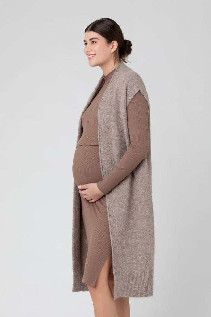 Gilet de Grossesse Sans Manches - Moka - Mummy Nantes