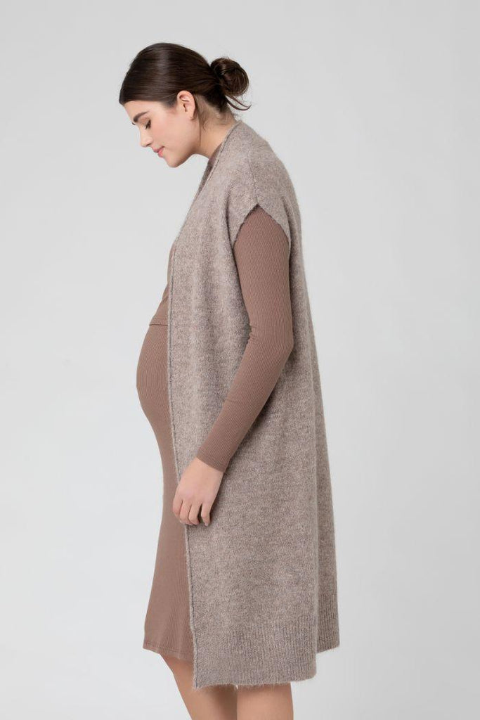 Gilet de Grossesse Sans Manches - Moka - Mummy Nantes