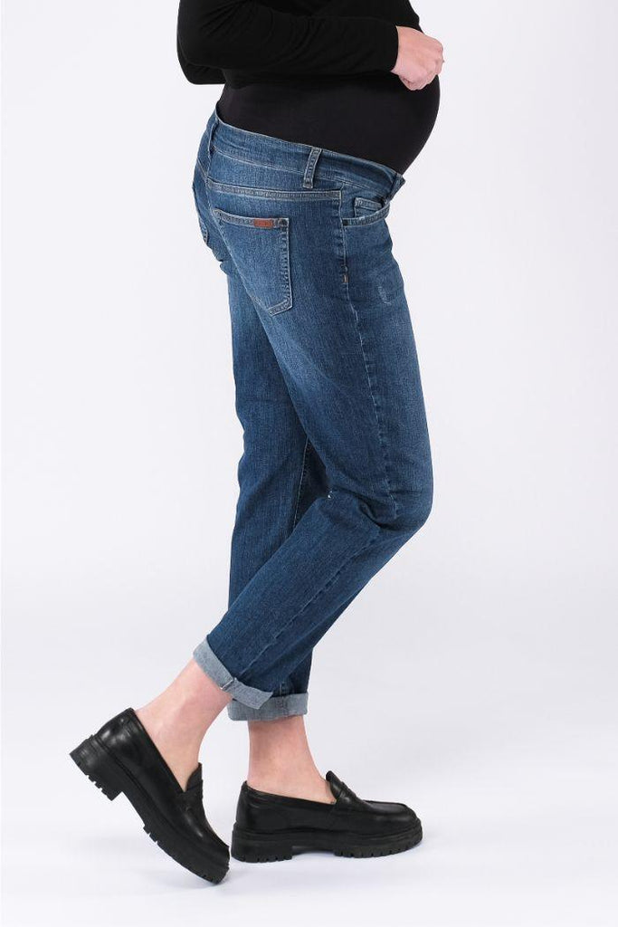 Jean Grossesse Mom Fit Norah - Bleu foncé - Mummy Nantes