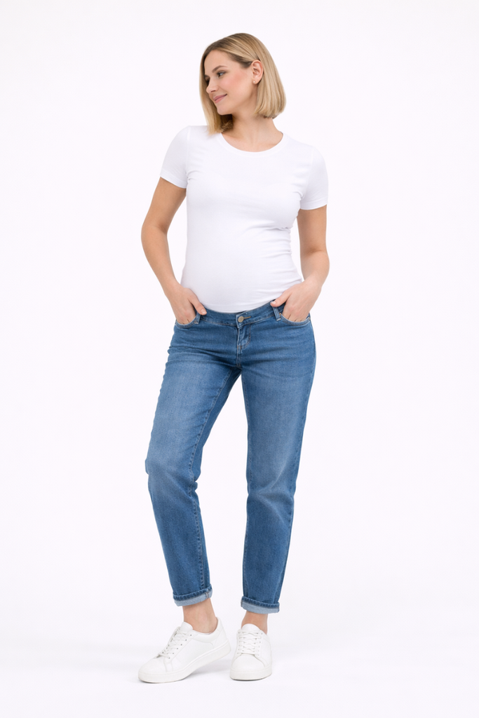 FEOYA Jeans de Maternité Denim Pantalon de Grossesse Confortable Extensible Vêtements pour Femme avec Poches M FEOYA Jeans de Maternité Denim Pantalon de Grossesse Confortable Extensible Vêtements pour Femme avec Poches M
