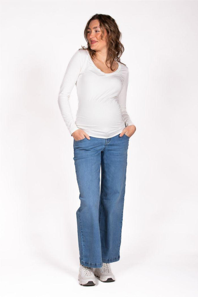 Jean Grossesse Wide Leg - Used Wash - Mummy Nantes