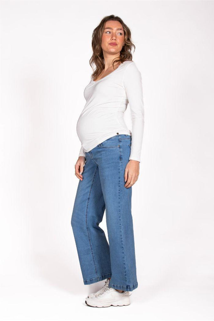 Jean Grossesse Wide Leg - Used Wash - Mummy Nantes