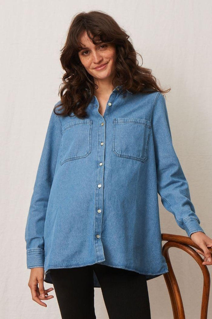 Chemise de Grossesse June - Denim - Mummy Nantes