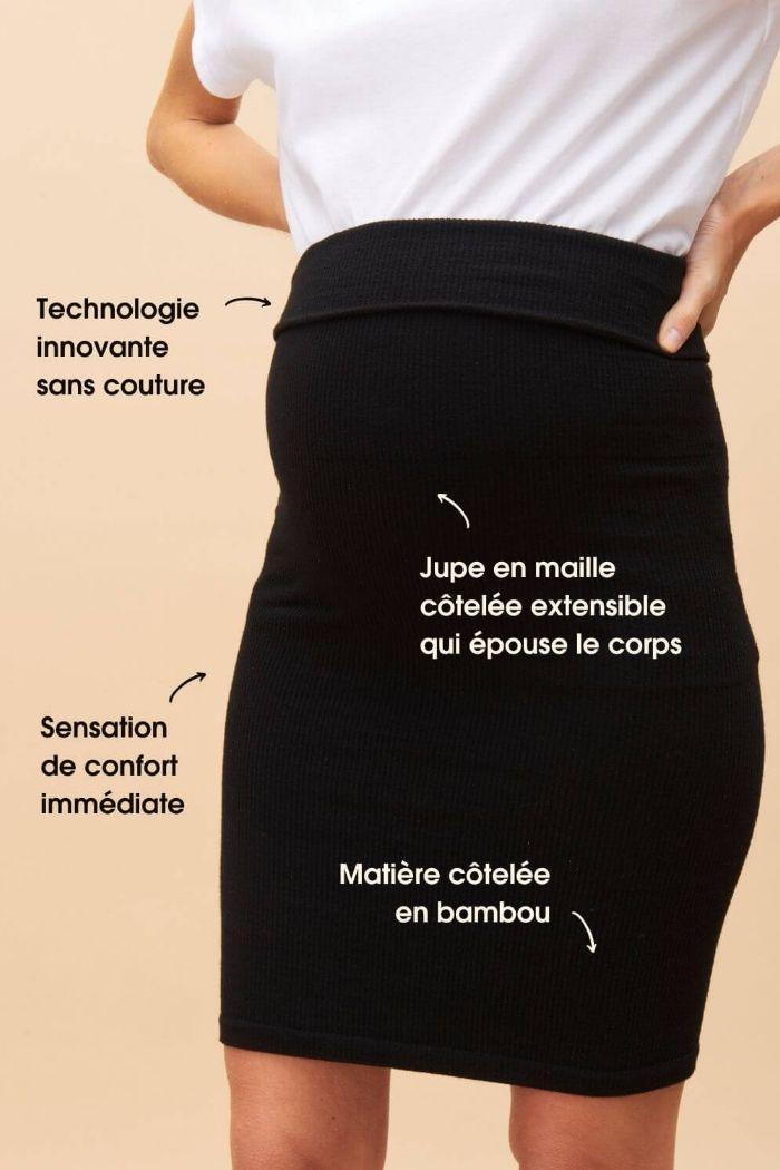 Jupe Tube Grossesse Bambou Cotelee JOLIBUMP Mummy Nantes