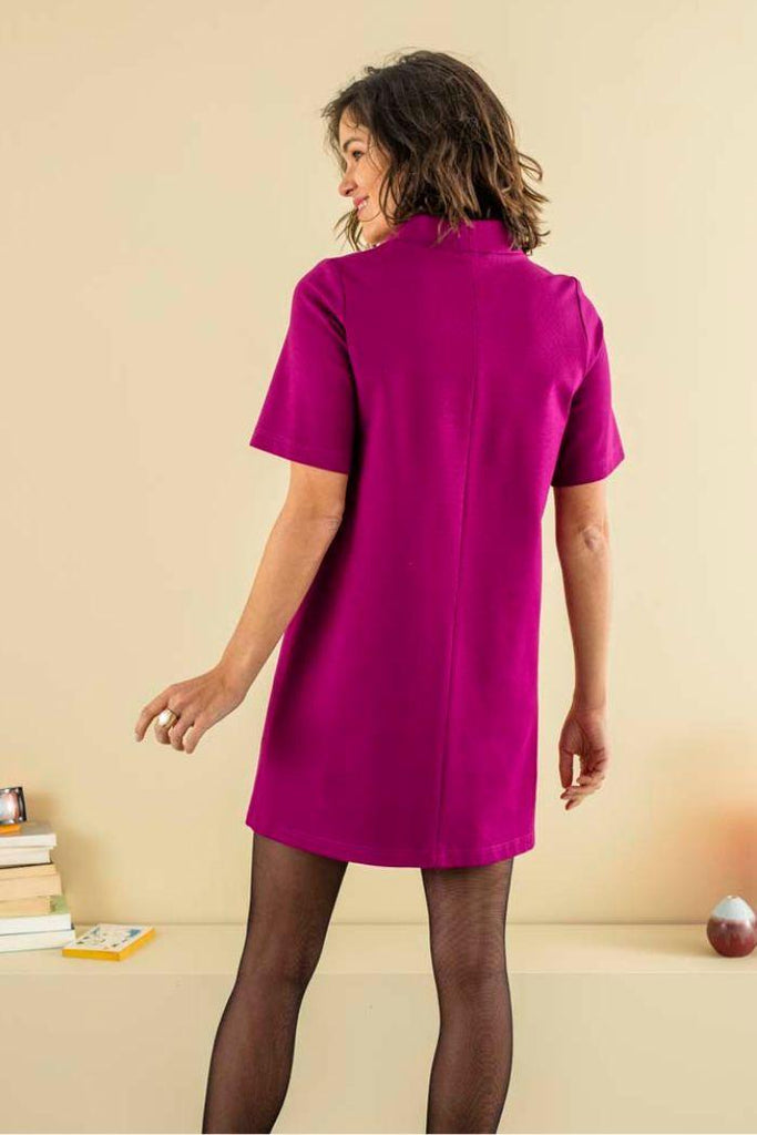 Robe Courte de Grossesse & Allaitement Billie - Prune - Mummy Nantes