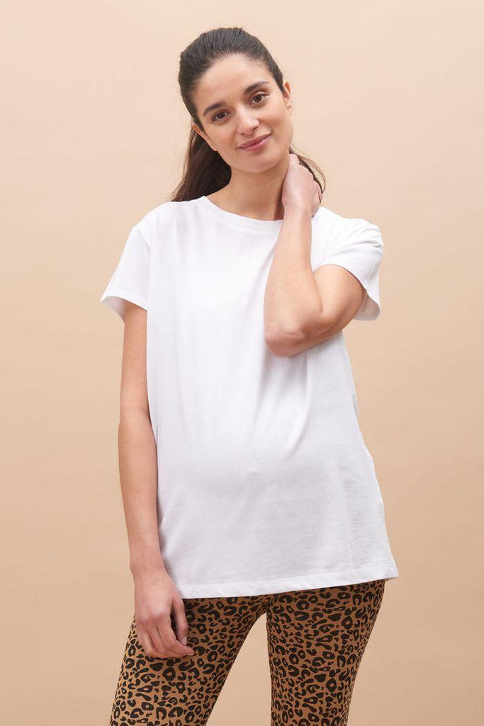 T-shirt Grossesse en coton bio - Blanc - Mummy Nantes