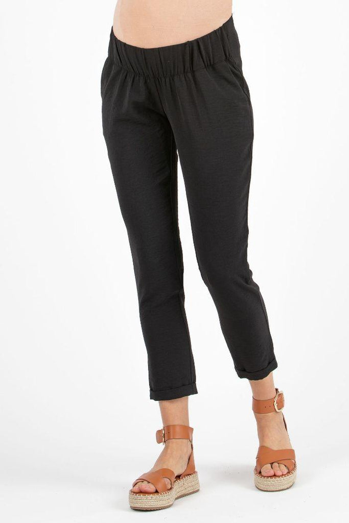 Pantalon Grossesse en Toile Silvia - Noir - Mummy Nantes