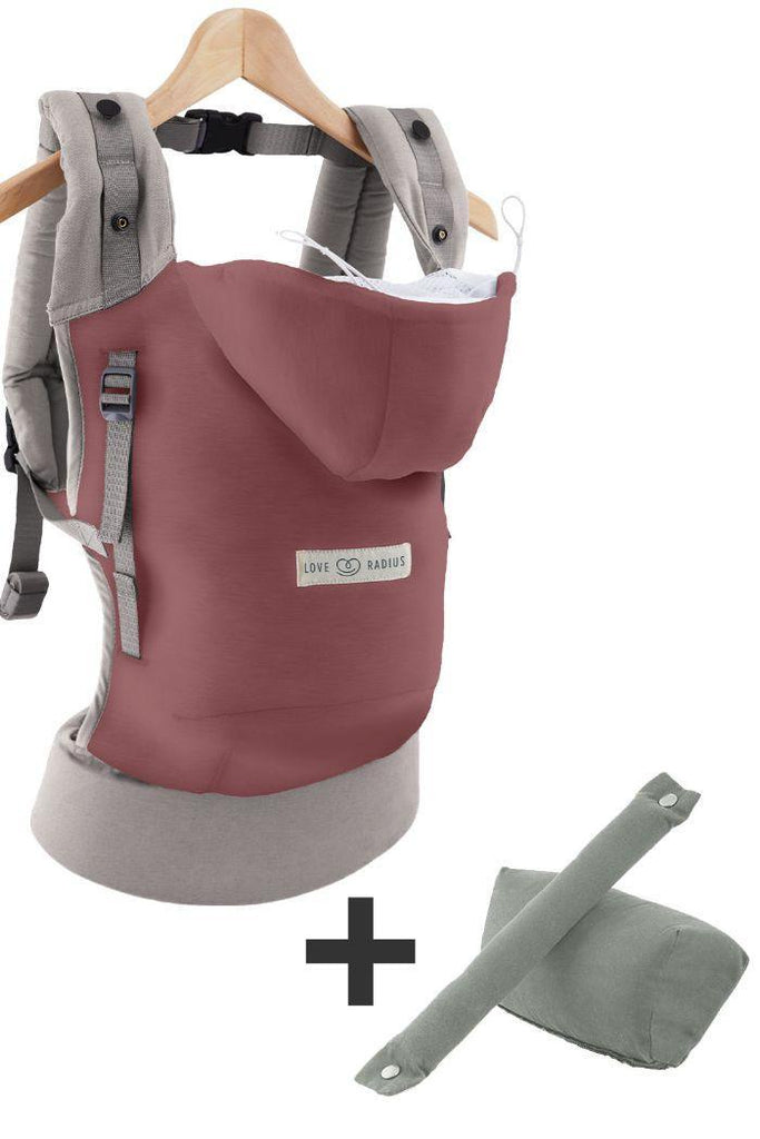 Porte-bébé physiologique HoodieCarrier Bois de Rose | 0m+ - Mummy Nantes