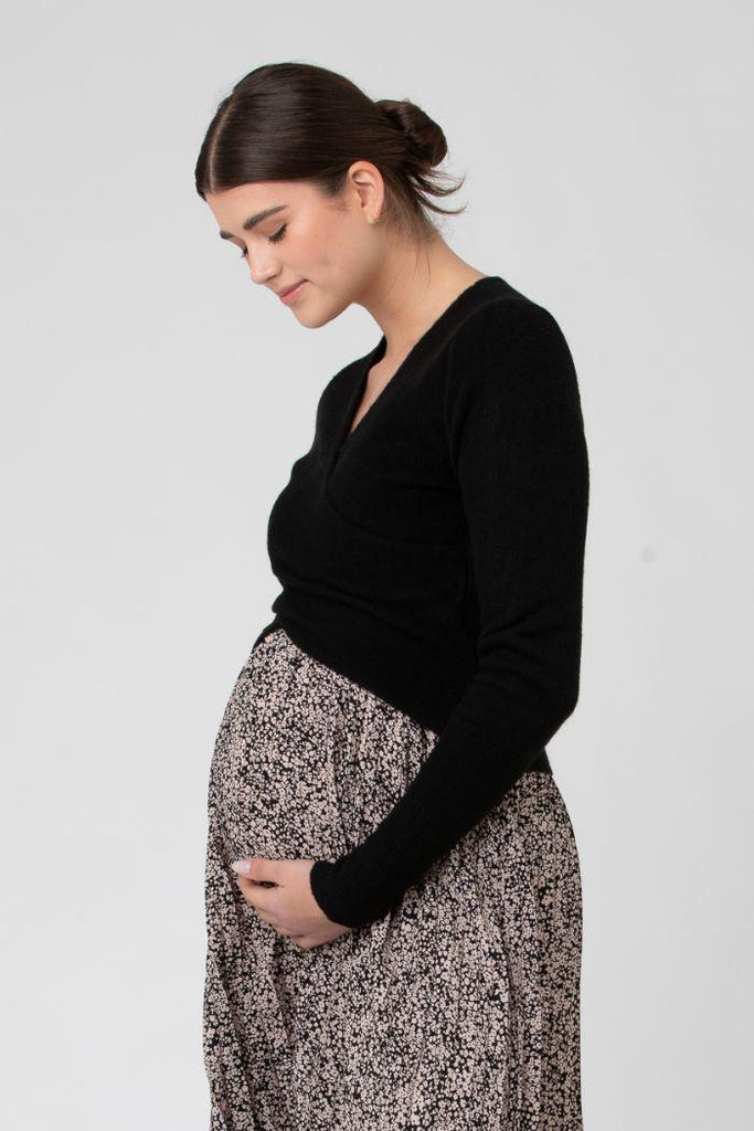 Pull Grossesse & Allaitement Willa - Noir - Mummy Nantes