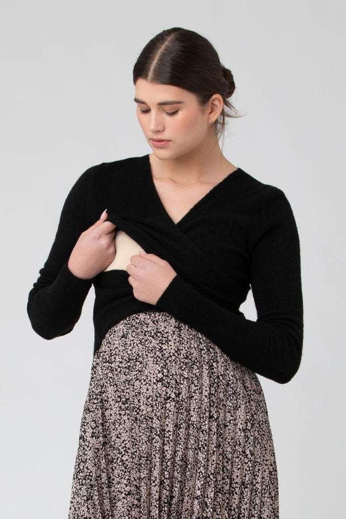 Pull Grossesse & Allaitement Willa - Noir - Mummy Nantes