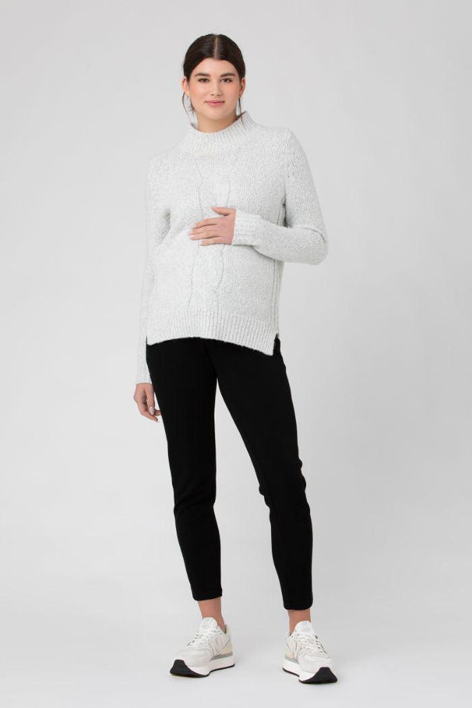 Pull Grossesse et Allaitement Torsadé - Neige - Mummy Nantes