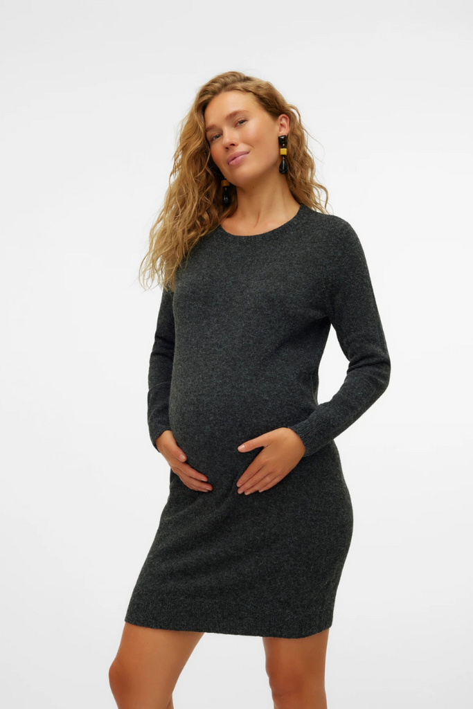 robe de grossesse en maille douce gris anthracite | mummy nantes