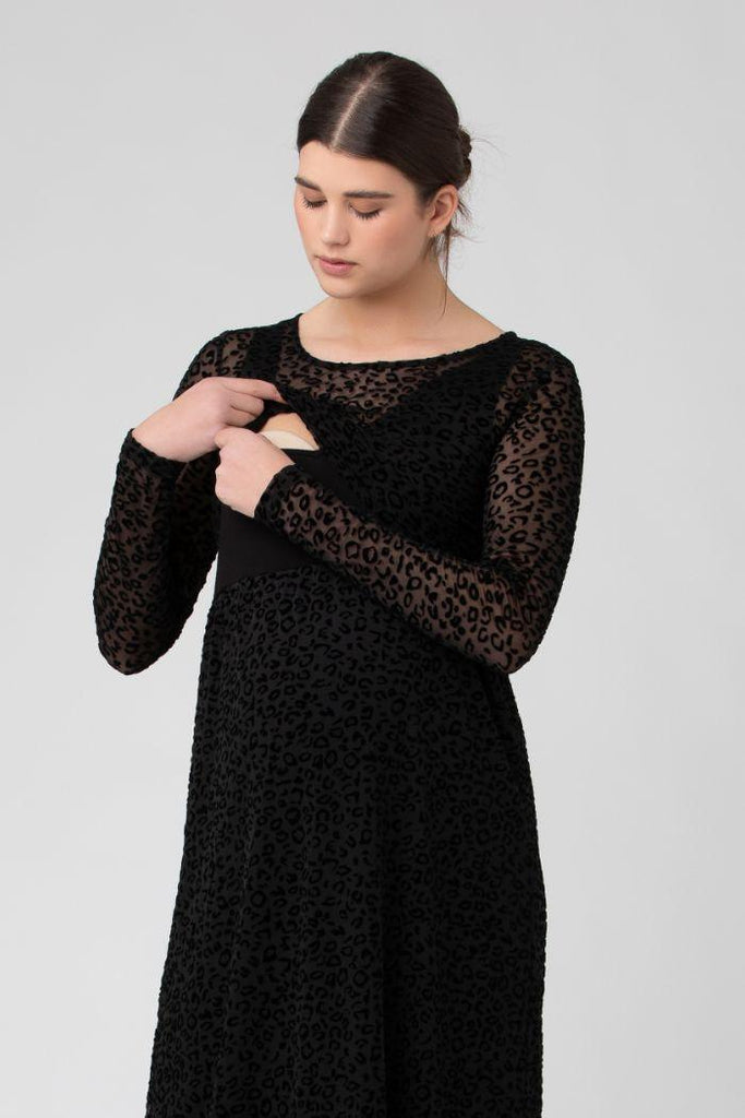 Robe Grossesse et Allaitement Léo - Noir - Mummy Nantes