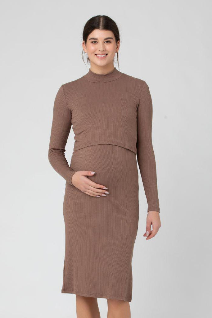 Robe Grossesse et Allaitement 2 pièces Ruby - Moka - Mummy Nantes