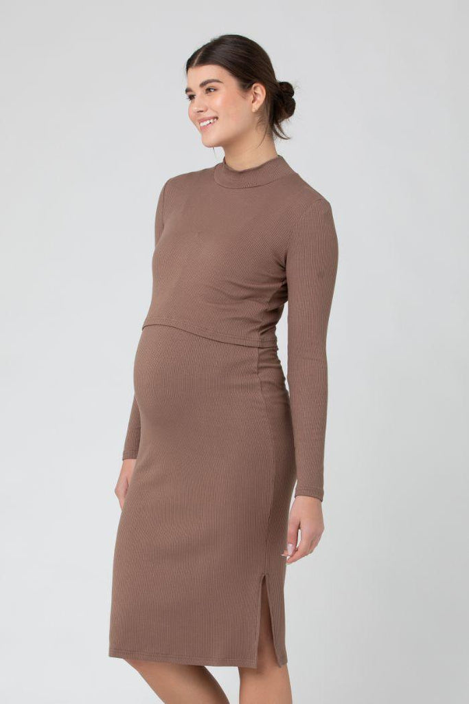 Robe Grossesse et Allaitement 2 pièces Ruby - Moka - Mummy Nantes