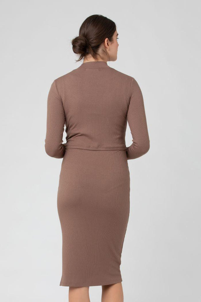 Robe Grossesse et Allaitement 2 pièces Ruby - Moka - Mummy Nantes