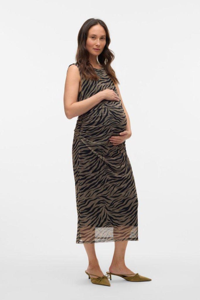 Robe Grossesse Lara Zebra - Kaki - Mummy Nantes