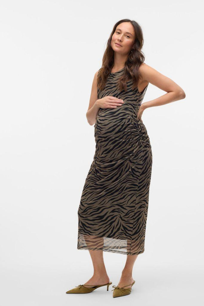 Robe Grossesse Lara Zebra - Kaki - Mummy Nantes