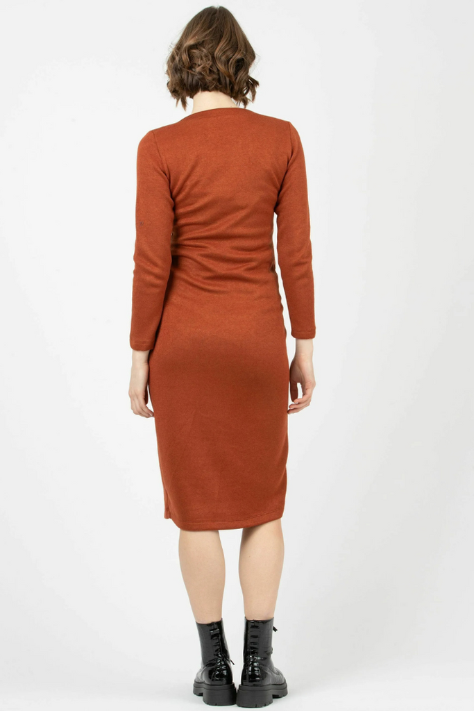 robe de grossesse automne hiver vue de dos terracotta mummy nantes