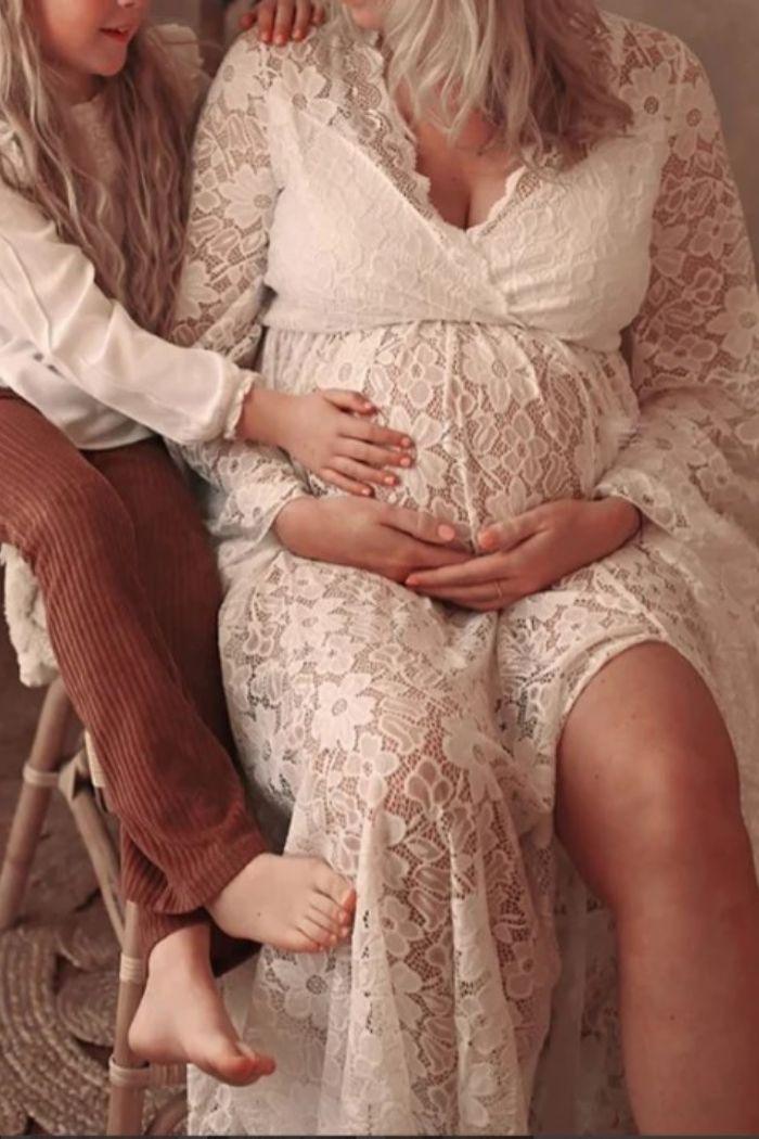 Acheter Accessoires de photographie de maternité longues, robes de grossesse  pour séance Photo, robe Maxi en dentelle pour femme enceinte