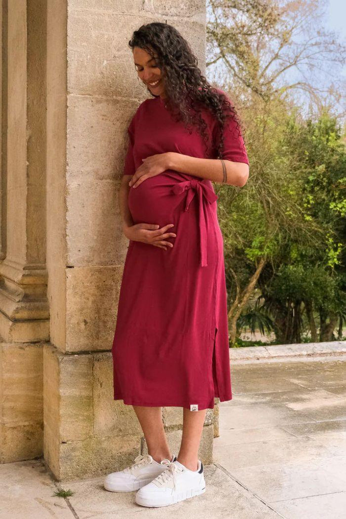 Robe Longue Grossesse - Framboise - Mummy Nantes