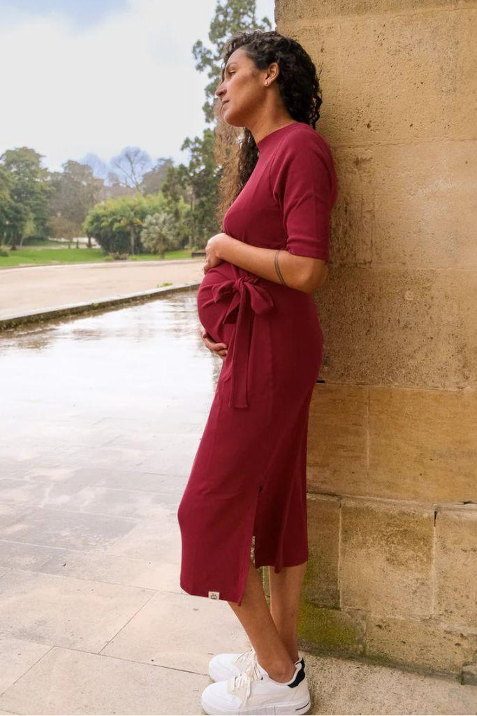 Robe Longue Grossesse - Framboise - Mummy Nantes