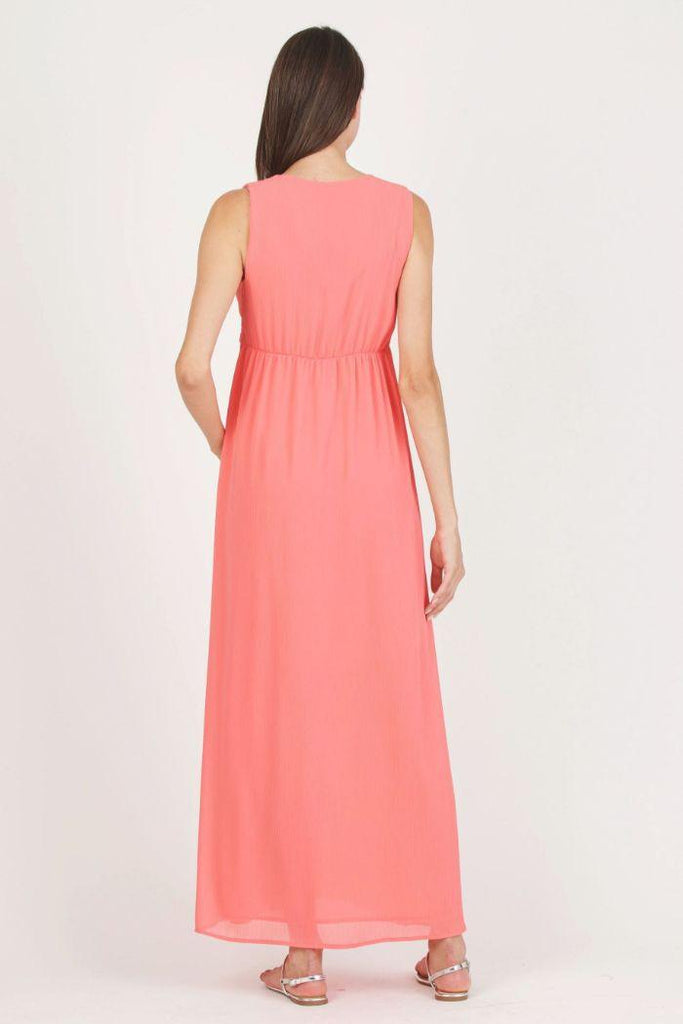 Robe Longue de Grossesse Cléo - Maxi Coral - Mummy Nantes