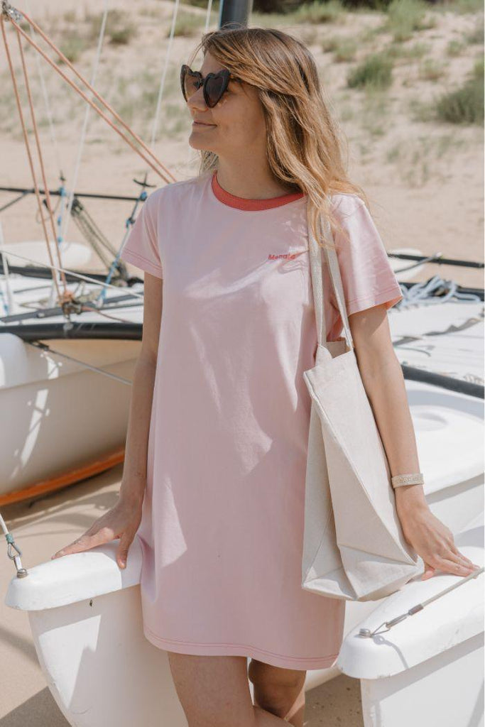 Robe t-shirt de grossesse - Col rose - Mummy Nantes