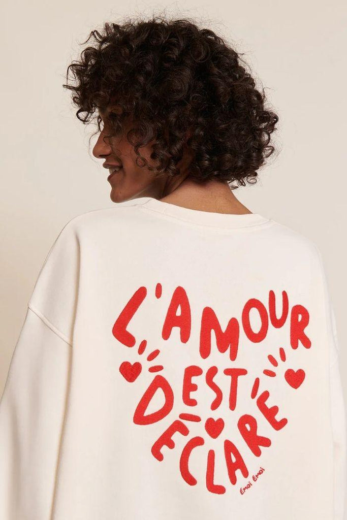 Sweat "L'amour est déclaré" en coton Bio - Mummy Nantes