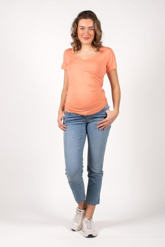T-shirt Grossesse Teesh - Abricot - Mummy Nantes