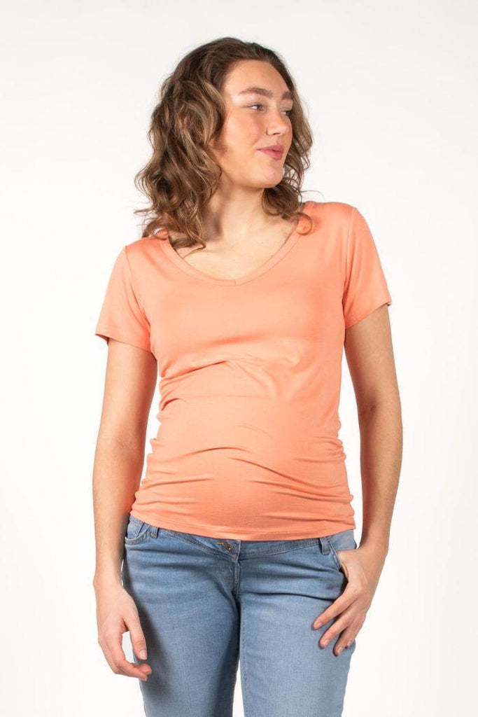 T-shirt Grossesse Teesh - Abricot - Mummy Nantes
