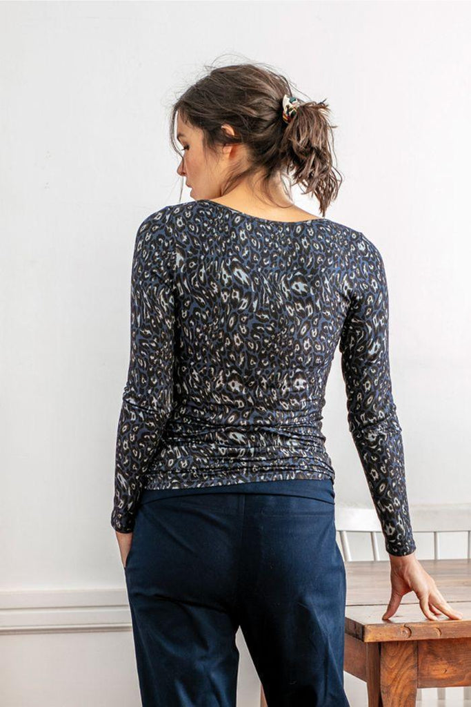 T-shirt Grossesse Elise Léo - Blue - Mummy Nantes