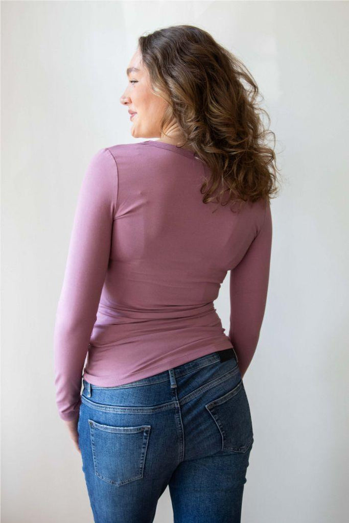 T-shirt Grossesse Manches Longues - Lilas - Mummy Nantes