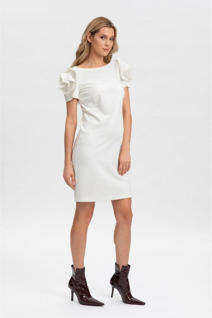 Robe de Grossesse en Point Milan - Blanche - Mummy Nantes