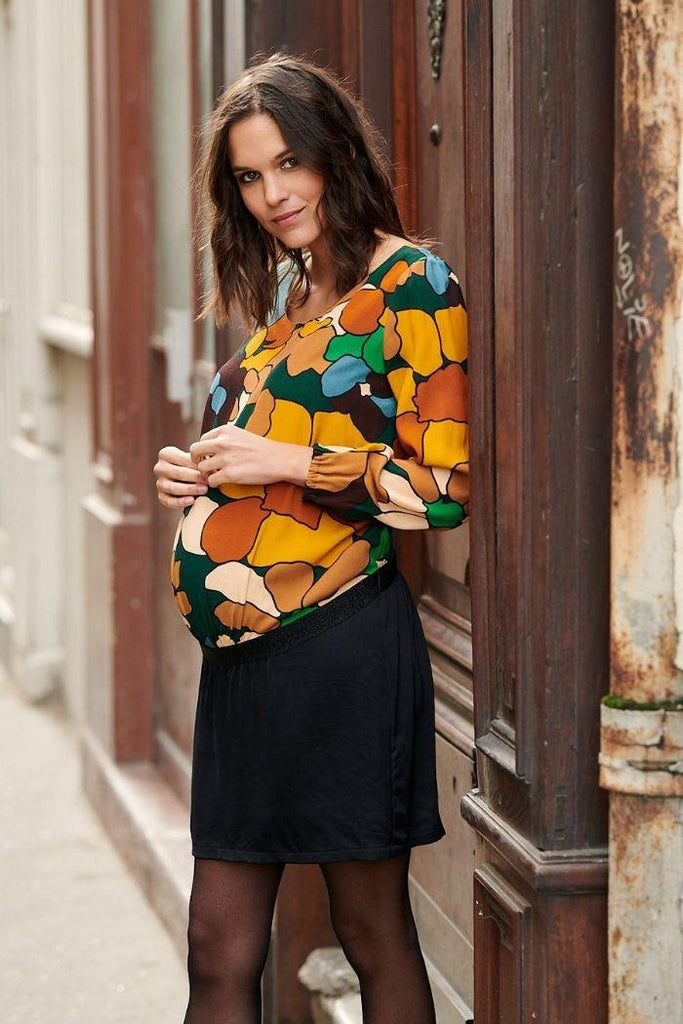 Robe de Grossesse Imprimé Rétro et Satin - Mummy Nantes