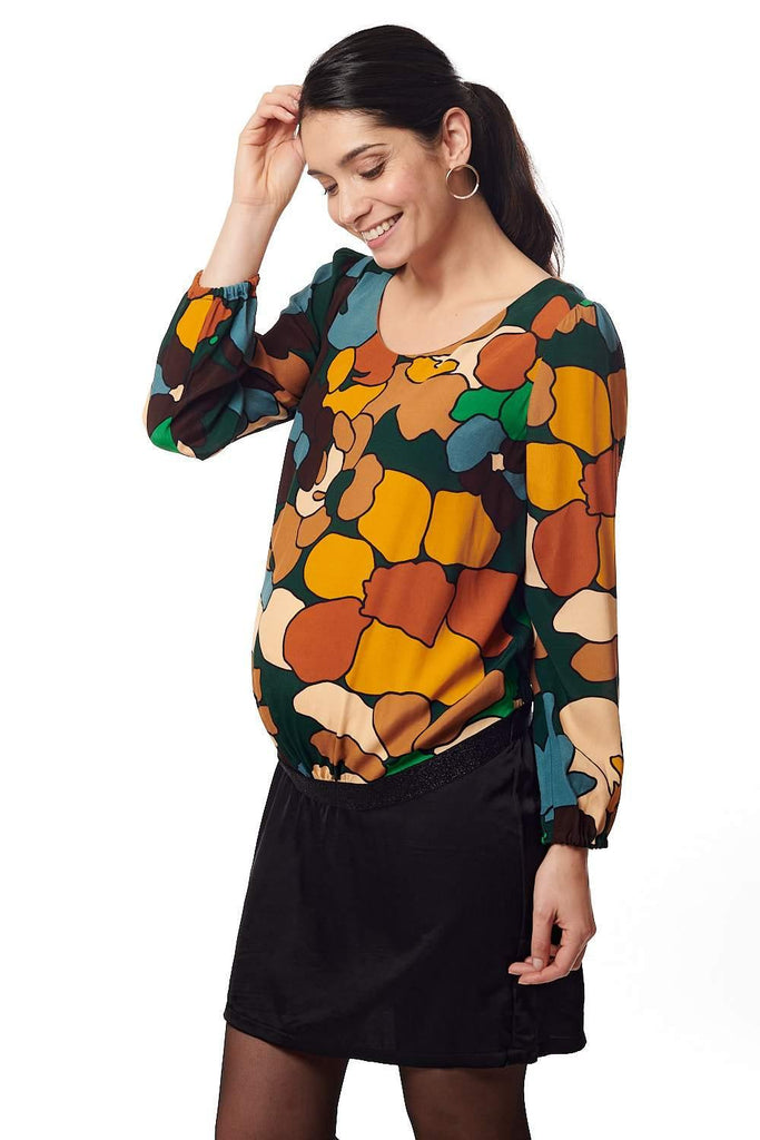 Robe de Grossesse Imprimé Rétro et Satin - Mummy Nantes