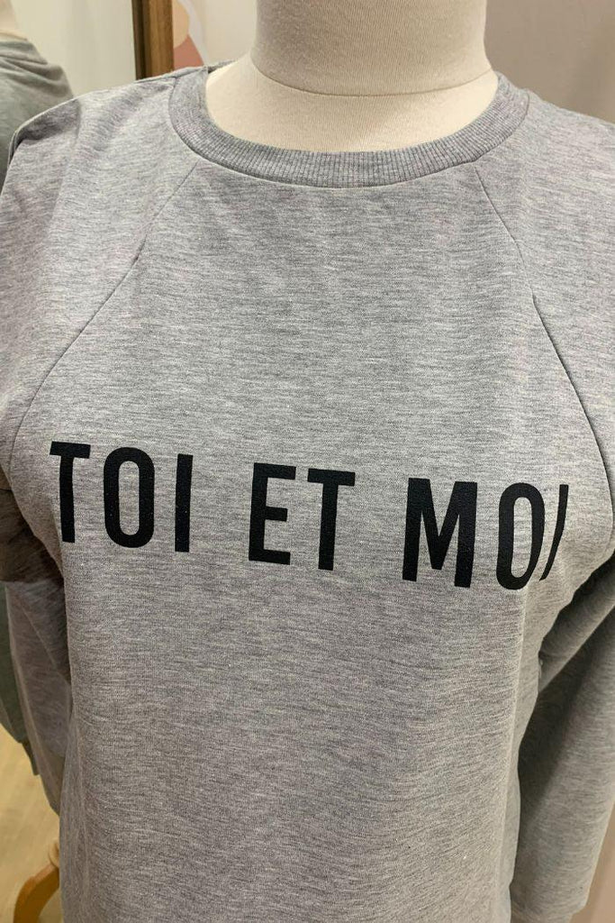Sweat Grossesse et Allaitement "toi et moi" - Gris - Mummy Nantes