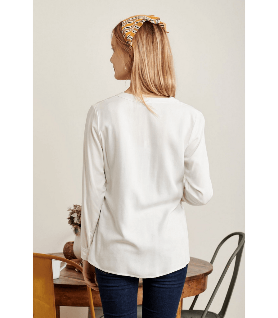 Blouse Fluide de Grossesse et Allaitement - Ivoire - Mummy Nantes