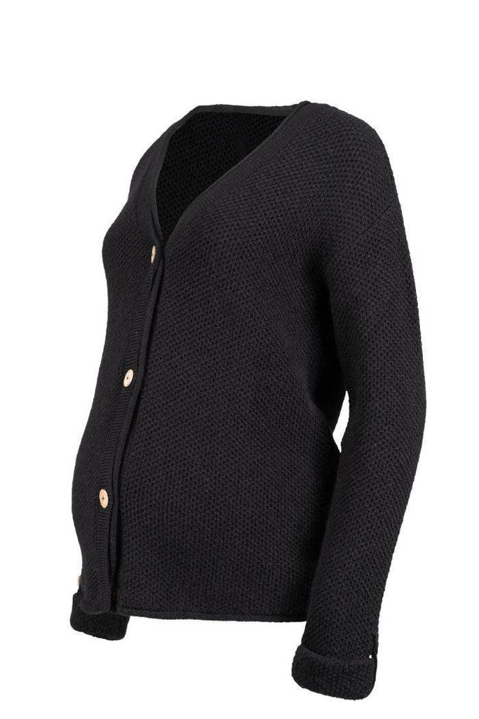 Cardigan de grossesse en maille Abelha - Noir - Mummy Nantes