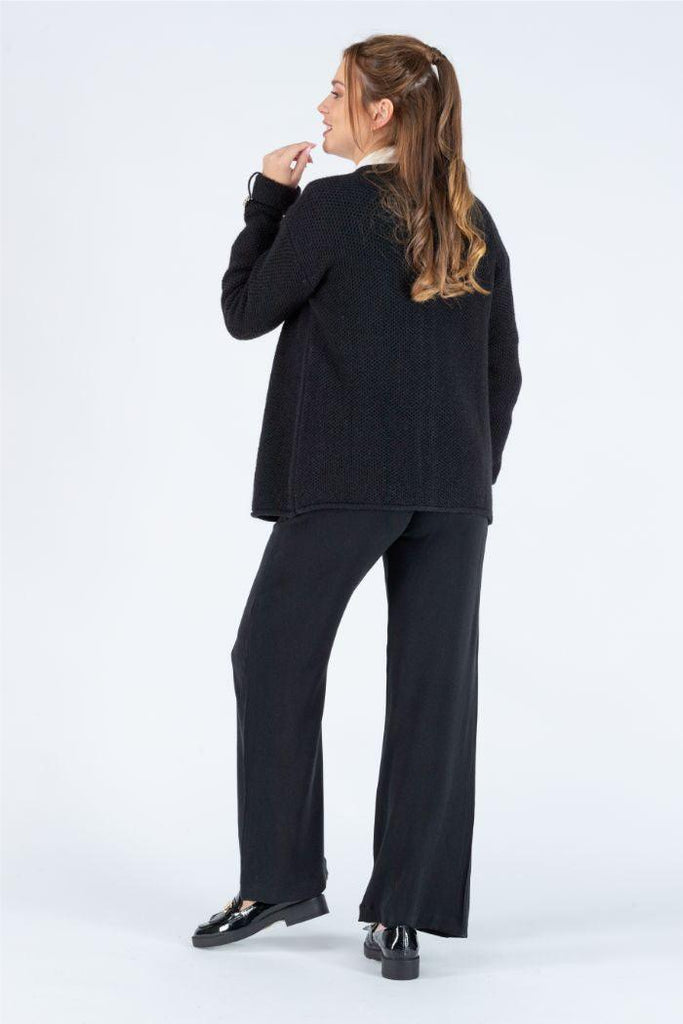 Cardigan de grossesse en maille Abelha - Noir - Mummy Nantes