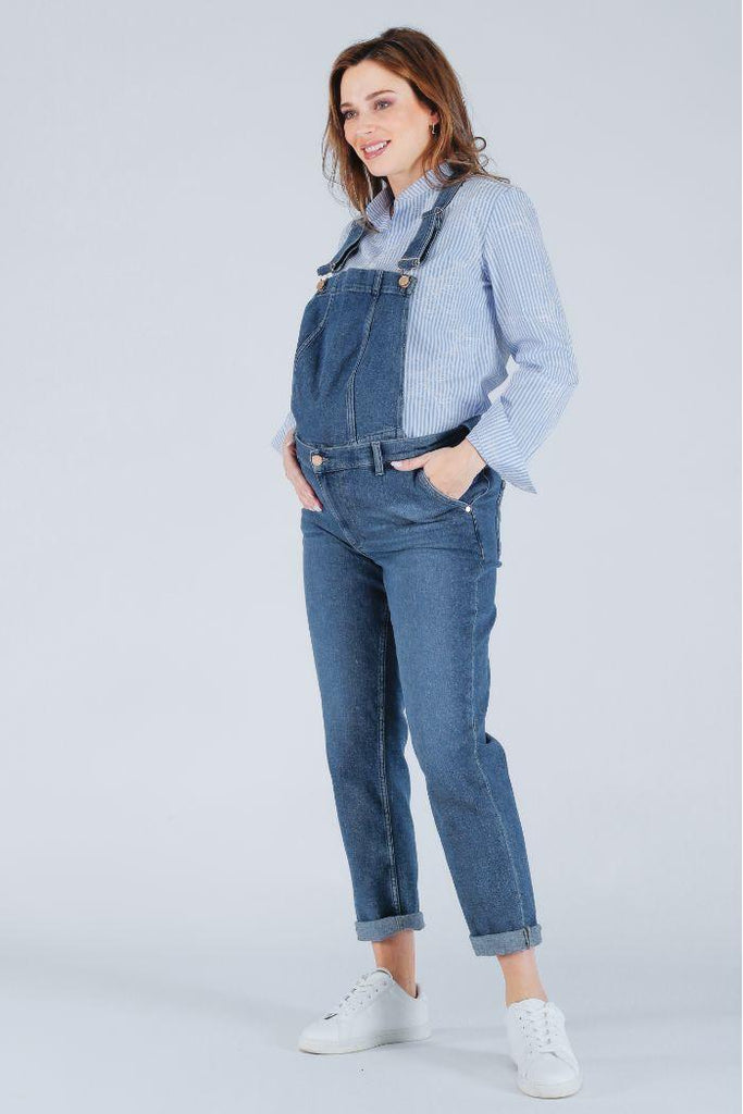 Chemise liquette de grossesse et allaitement Camille - Bleu - Mummy Nantes