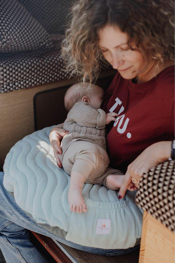 Coussin d'allaitement gonflable - Celadon - Mummy Nantes