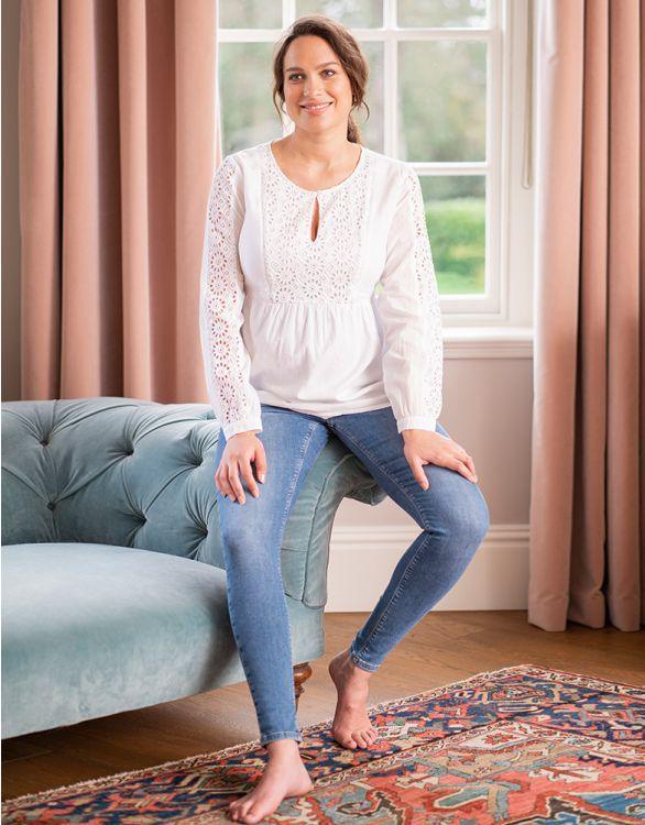 Blouse Grossesse et Allaitement en Coton - Blanc - Mummy Nantes