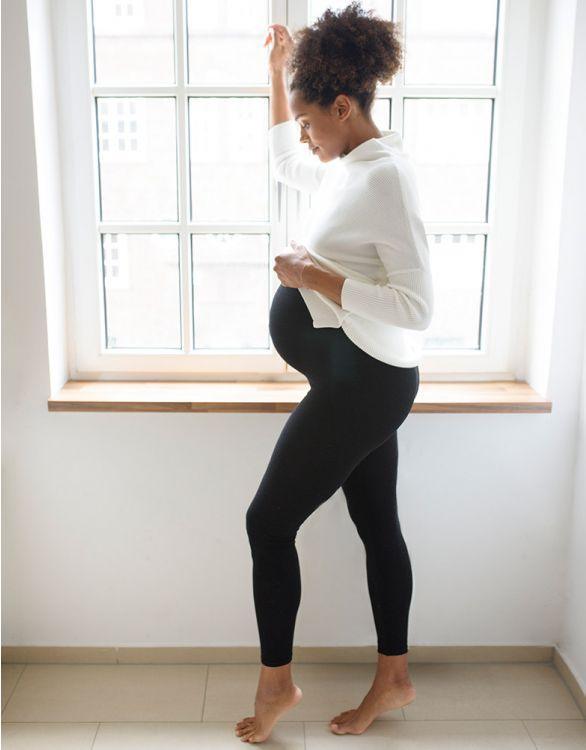 Legging de Grossesse Taille Haute en Bambou - Noir - Mummy Nantes